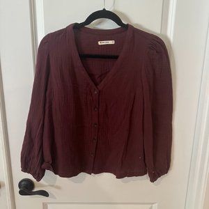 Marine Layer Double Cloth Button Up Blouse